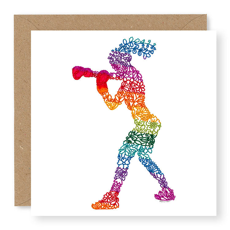 Inspire Female Boxer Blank Card, (IN015)