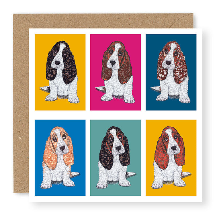 Whiskers Bassett Hound Card, (WH001)