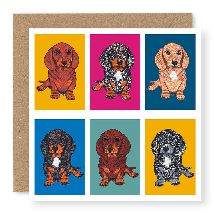 Whiskers Dachshund Card, (WH002)