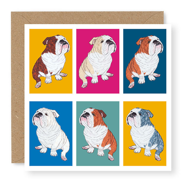 Whiskers English Bulldog Card, (WH003)