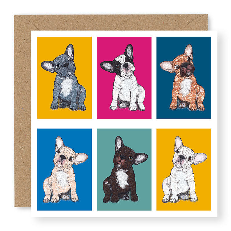 Whiskers French Bulldog Card, (WH004)