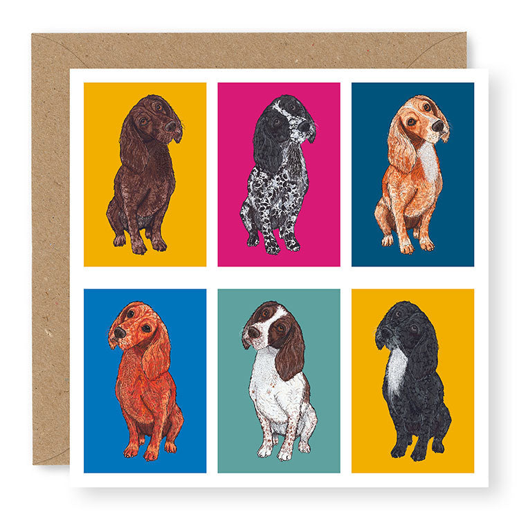 Whiskers Cocker Spaniel Card, (WH006)