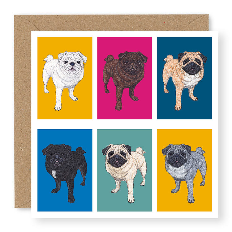 Whiskers Pug Card, (WH008)