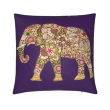 Load image into Gallery viewer, Cushion - Elephant on Dark Purple
